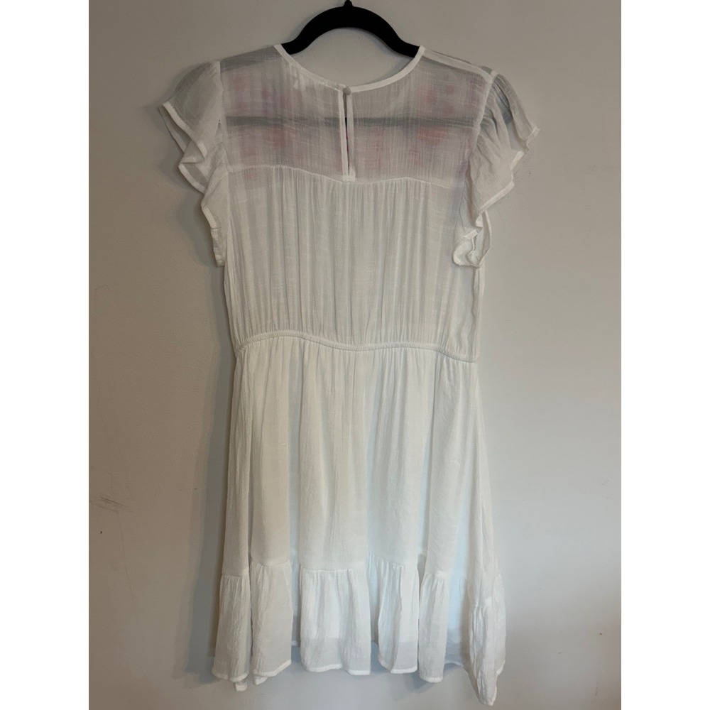 MINE White Embroidered Flutter Sleeve Dress - Picture 4 of 7